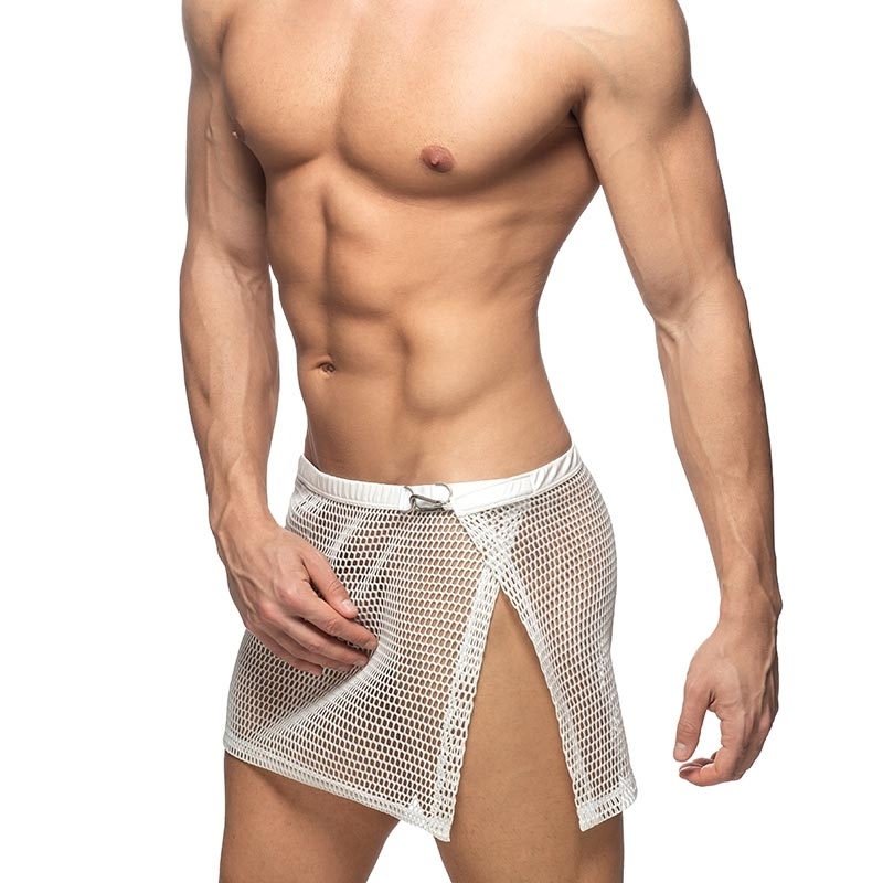 ADDICTED wet mesh SKIRT open AD982 grating in weiss