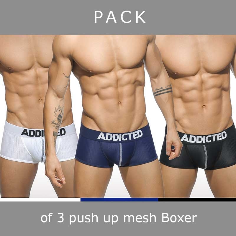 ADDICTED BOXER mesh AD477P push-up bag in a 3-value pack