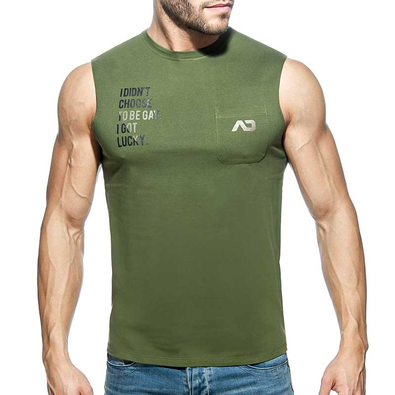 ADDICTED TANK TOP proud AD959 in oliv green