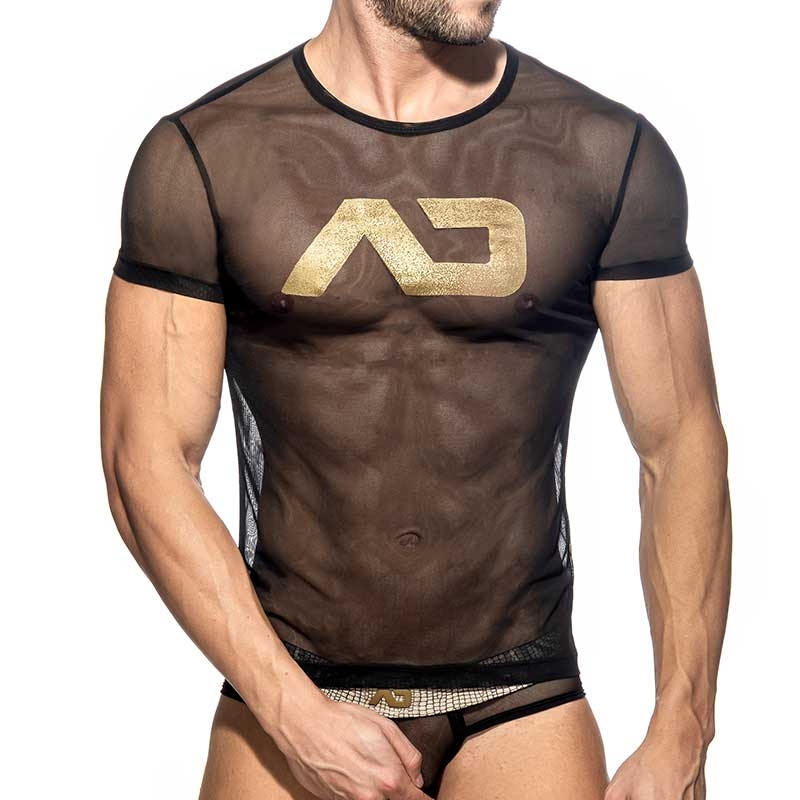 ADDICTED mesh T-SHIRT snake AD1020 in black