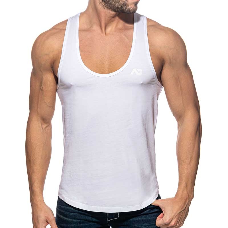 ADDICTED TANK TOP Muscle shirt AD997 in white