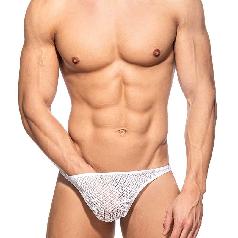ADDICTED mesh thong STRING AD1084 in white