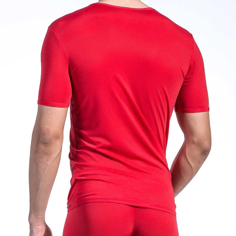 OLAF Benz T-SHIRT micro RED1201 Rib red