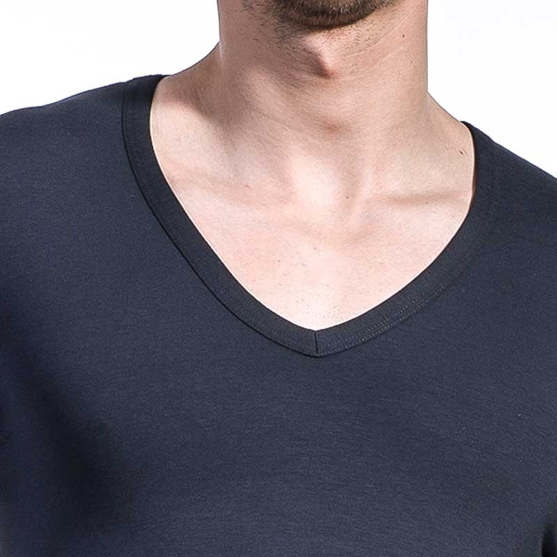 OLAF Benz T-SHIRT v-neck-low RED1203 home muscle black