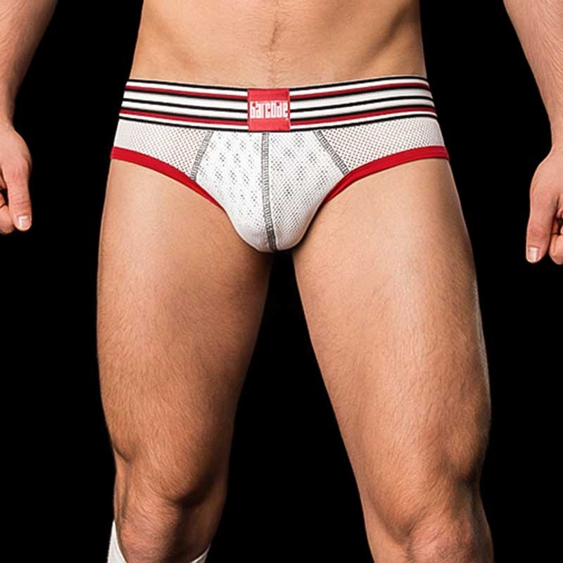 BARCODE Berlin BRIEF MESH limited Bond Street backless white-red