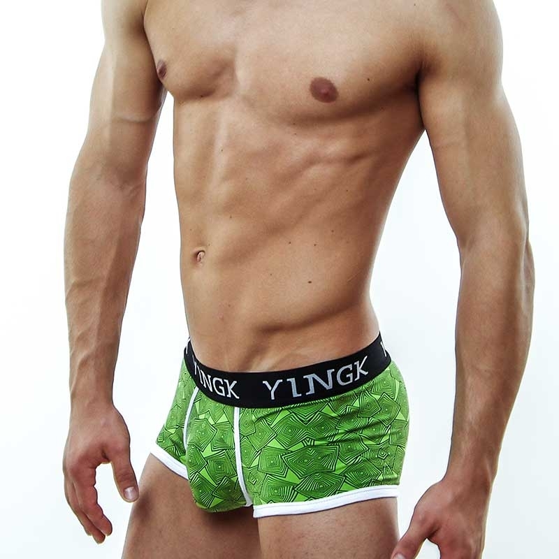 YINGK PANTS micro Lines style lift-up green