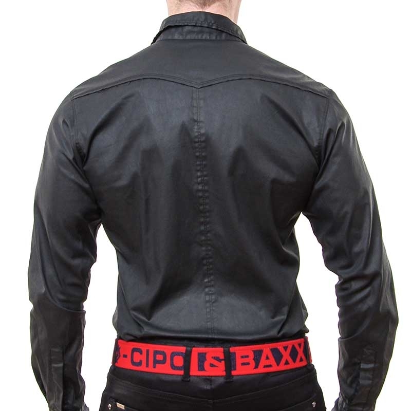 CIPO & BAXX DRESS SHIRT CB1164 with wet-look fabric