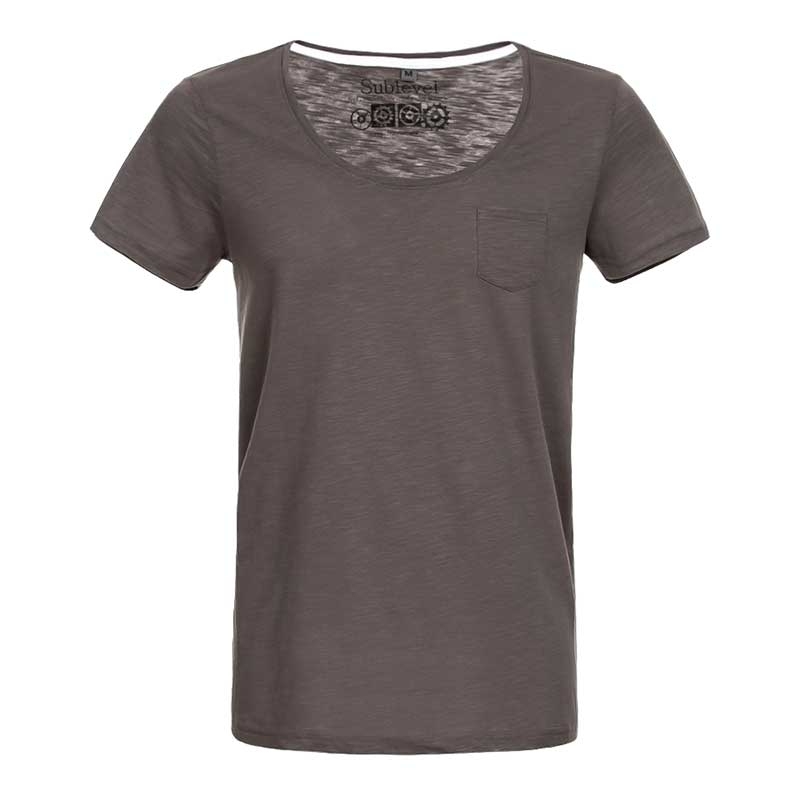 SUBLEVEL T-Shirt casual loose EFREM grau-braun