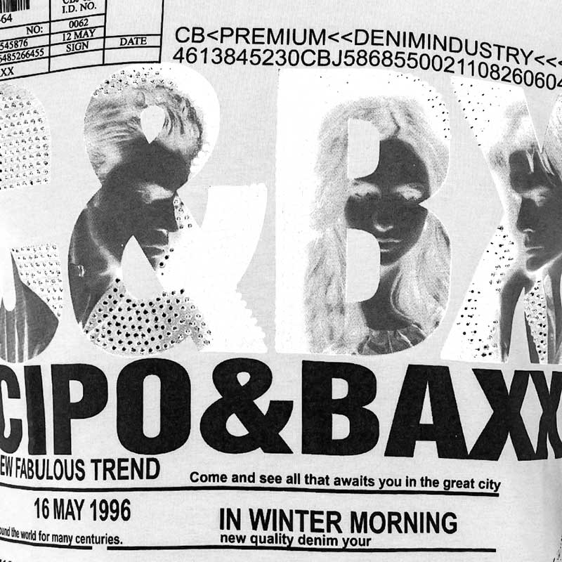 CIPO and BAXX SWEATSHIRT C5355 with 3D glitter print