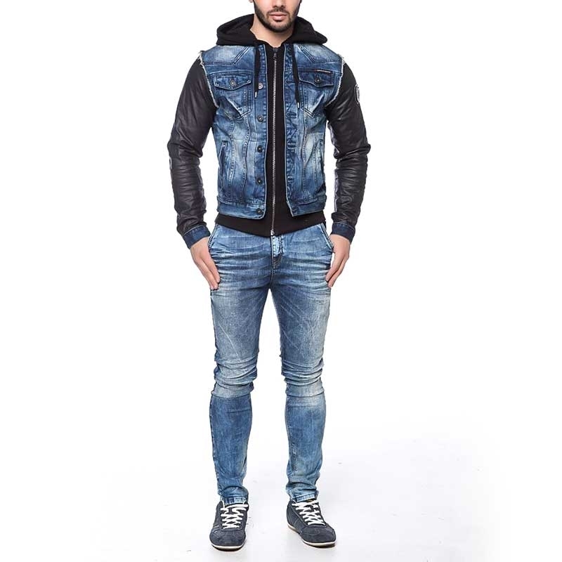 CIPO and BAXX wet JEANSJACKE C1290 in black blue